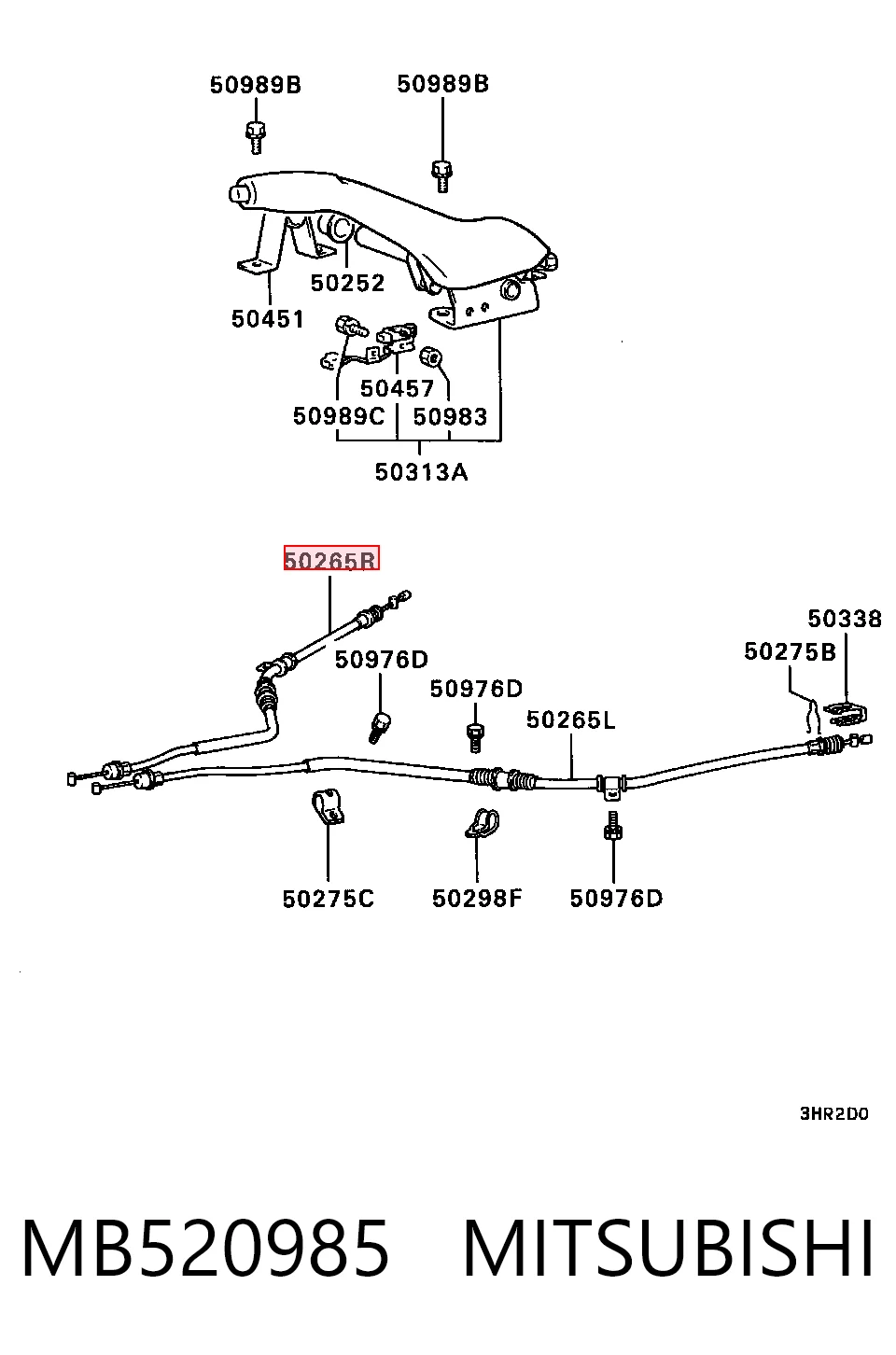 Comprar Cable de freno de mano trasero derecho Mitsubishi Galant VI E3A a bajo precio