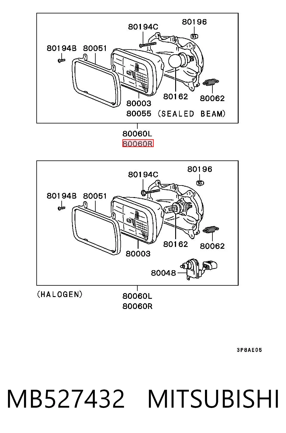 Comprar Faro derecho Mitsubishi L 300 P0W, P1W, P2W a bajo precio