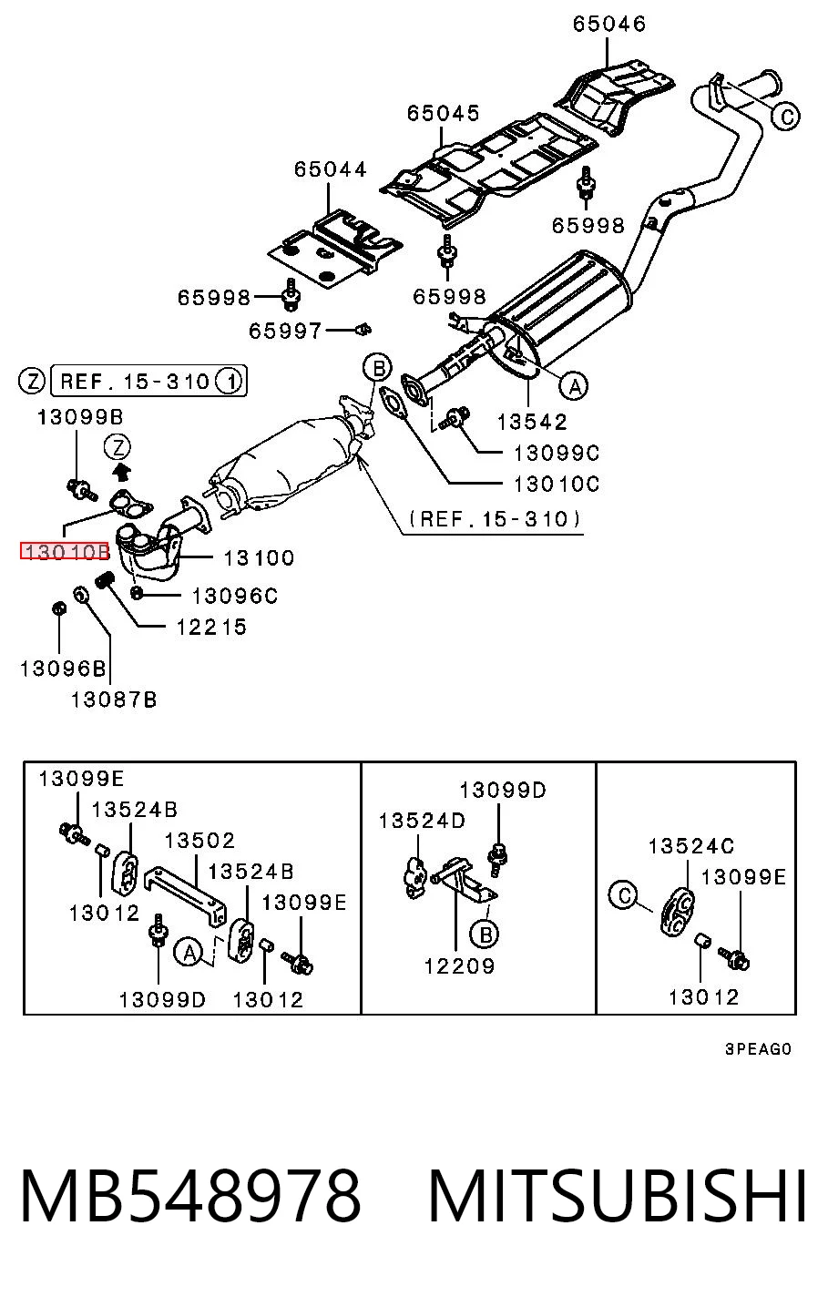 Junta de tubo de escape Mitsubishi Lancer III sedán (C1A,C6A) (1983 - 1990) precio, desde 2,70 EUR