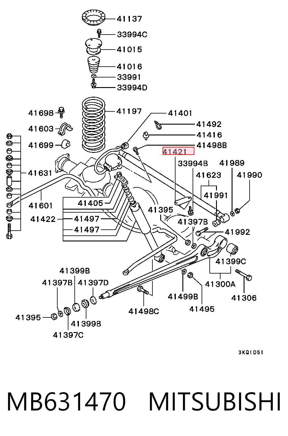 MB584148 Chrysler Tope de ballesta trasera