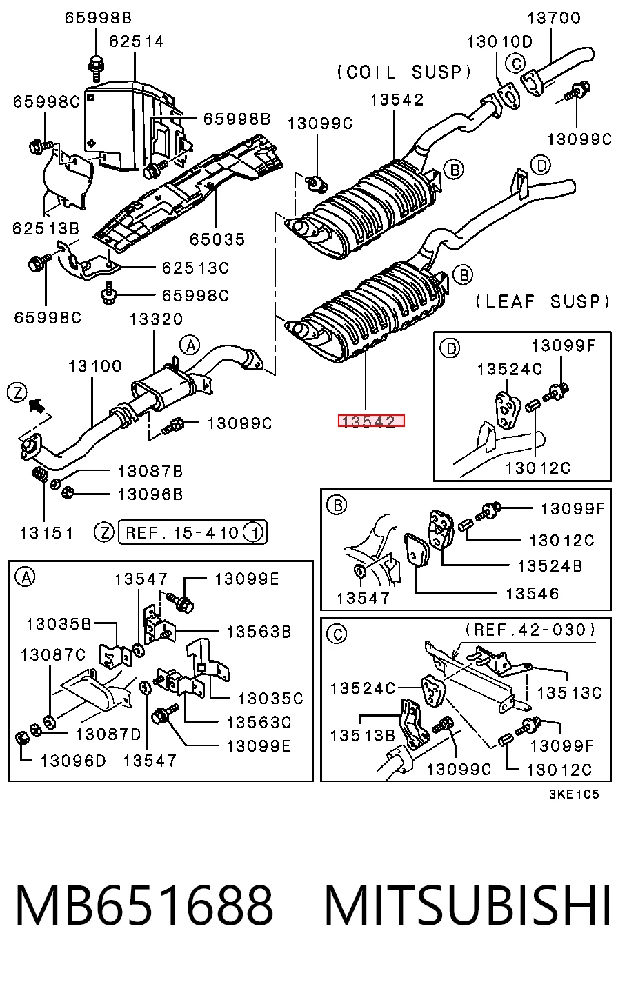 Silencioso trasero Mitsubishi Pajero II (V2W, V4W)