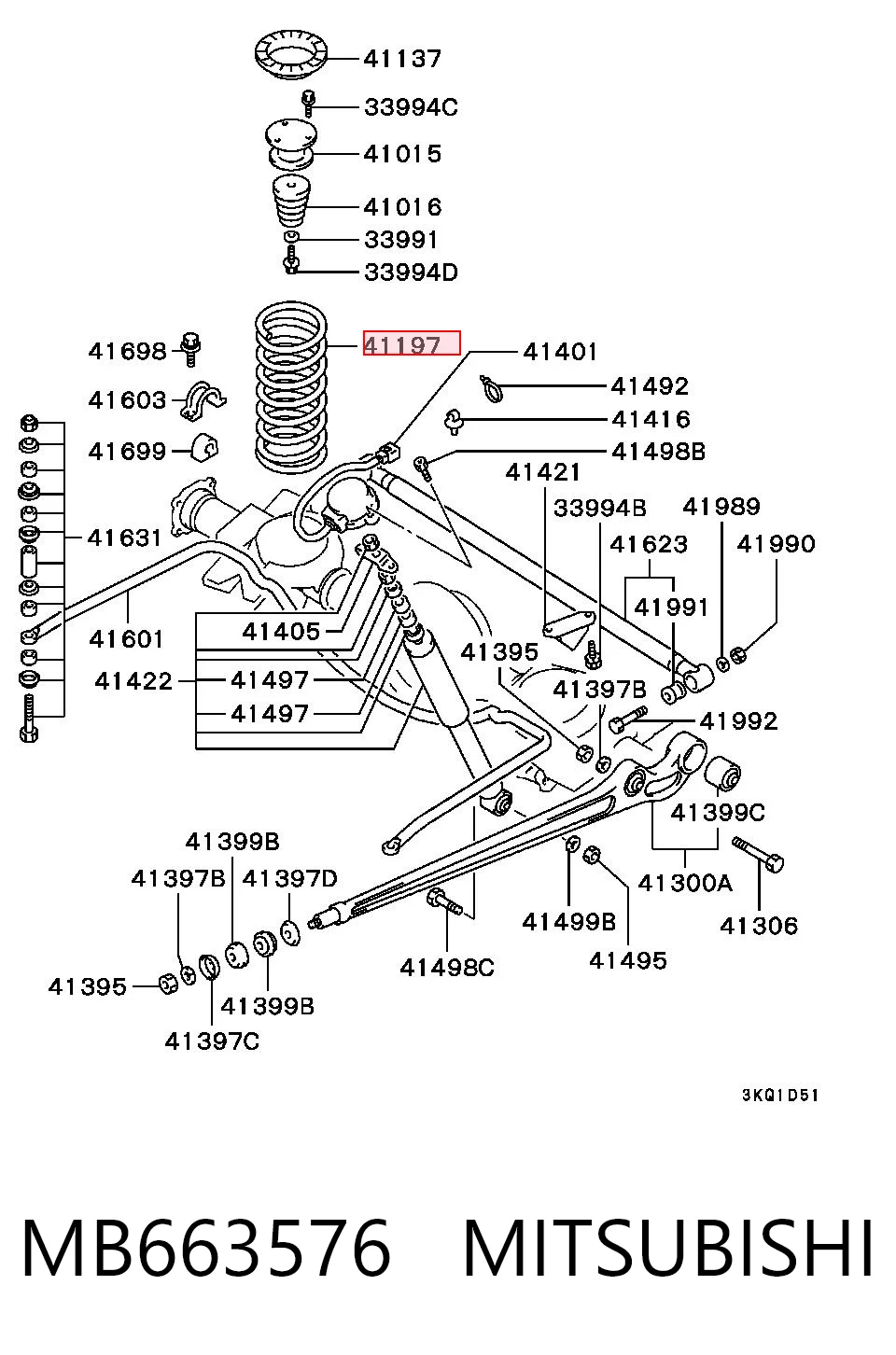 Muelle de suspensión para Mitsubishi Pajero II (V2W, V4W)