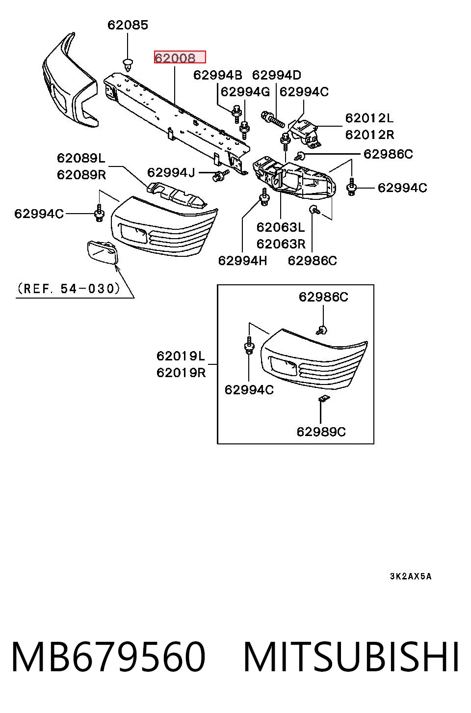 Paragolpes para Mitsubishi Pajero V2W, V4W