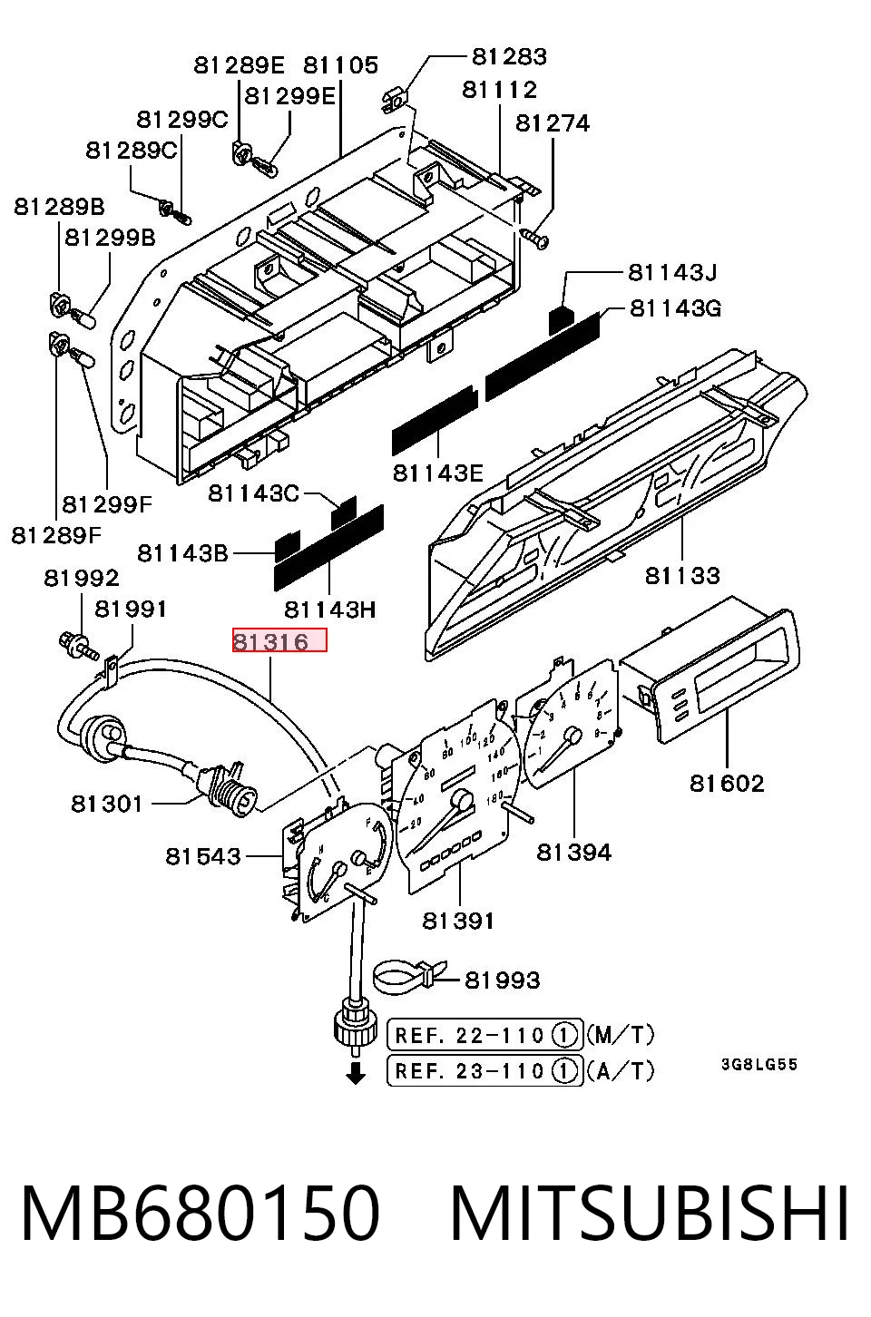 Cable del velocímetro MB680150 MITSUBISHI