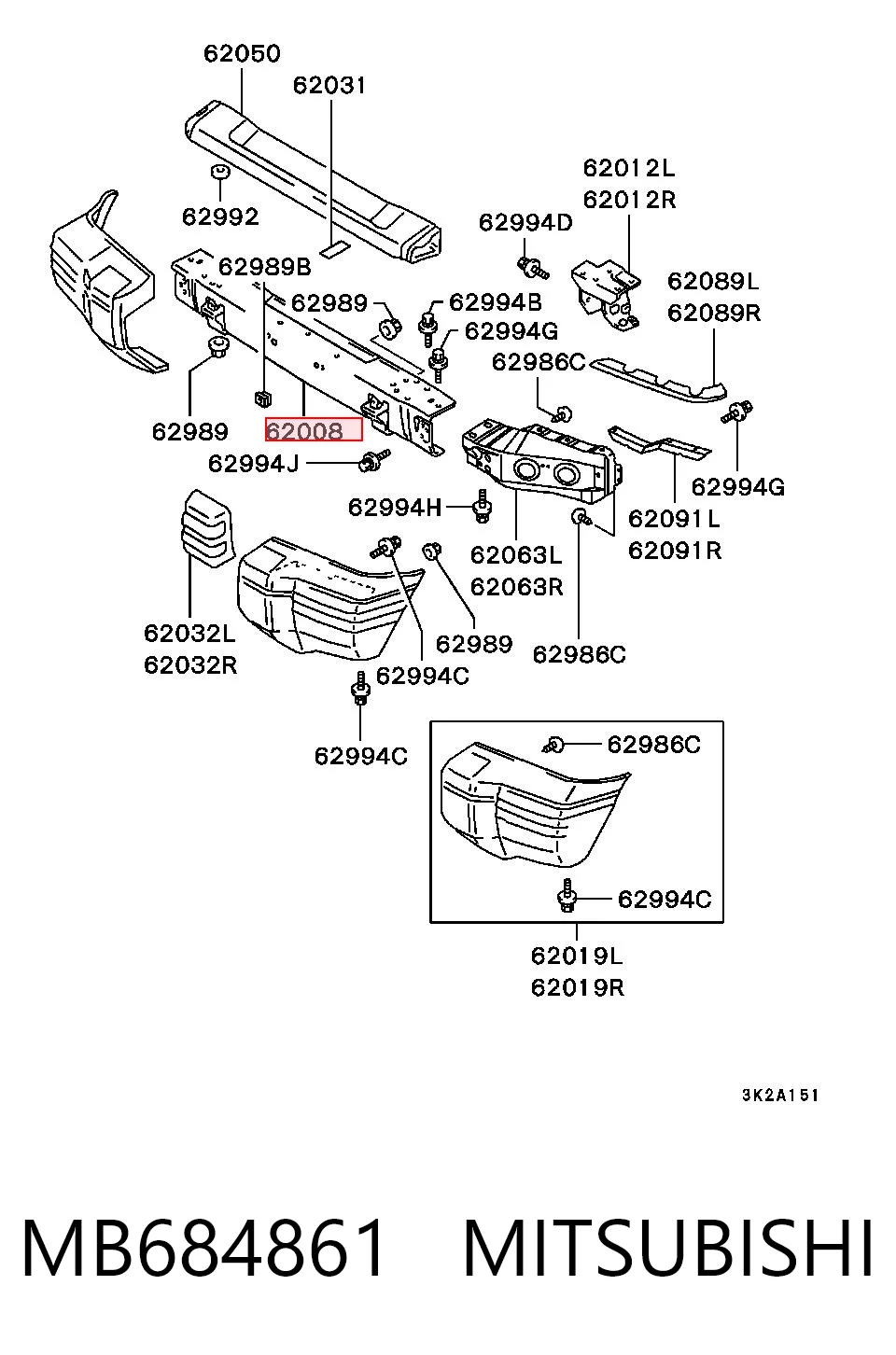 Parachoques delantero Mitsubishi Pajero II SUV (V2W, V4W) (1990 - 2004) precio, desde 175,36 EUR