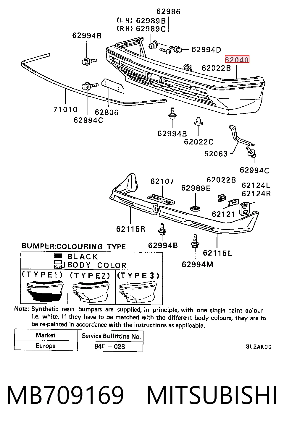 Paragolpes para Mitsubishi Galant E1A