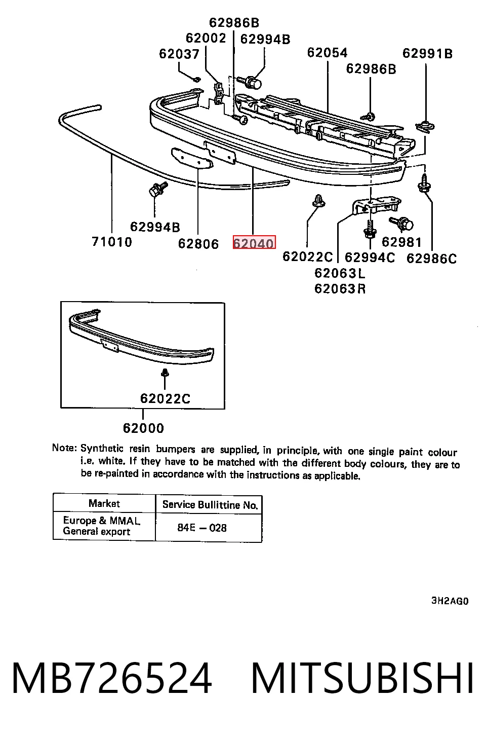 Paragolpes para Mitsubishi Galant E3A