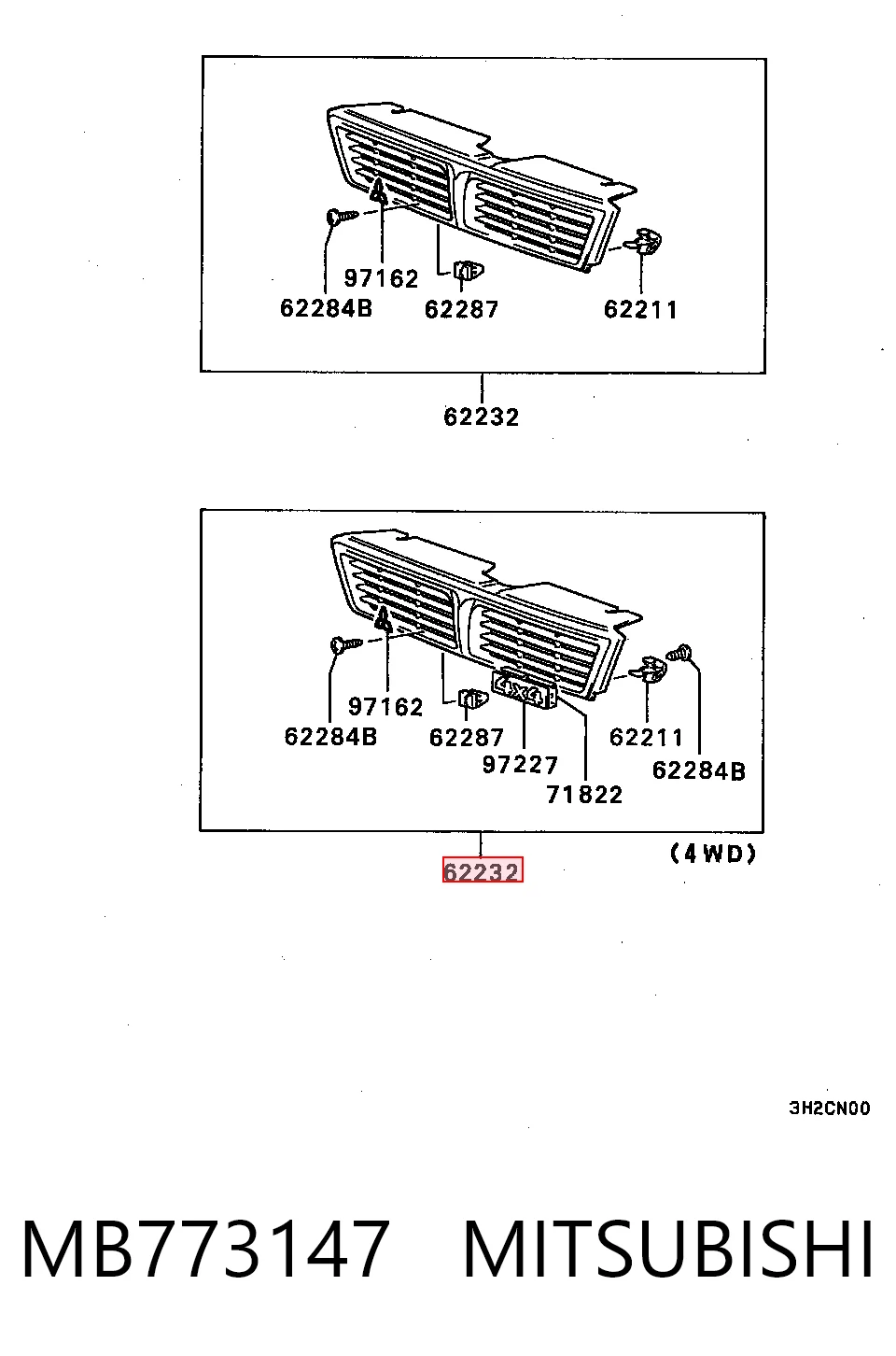Parrilla para Mitsubishi Galant E3A