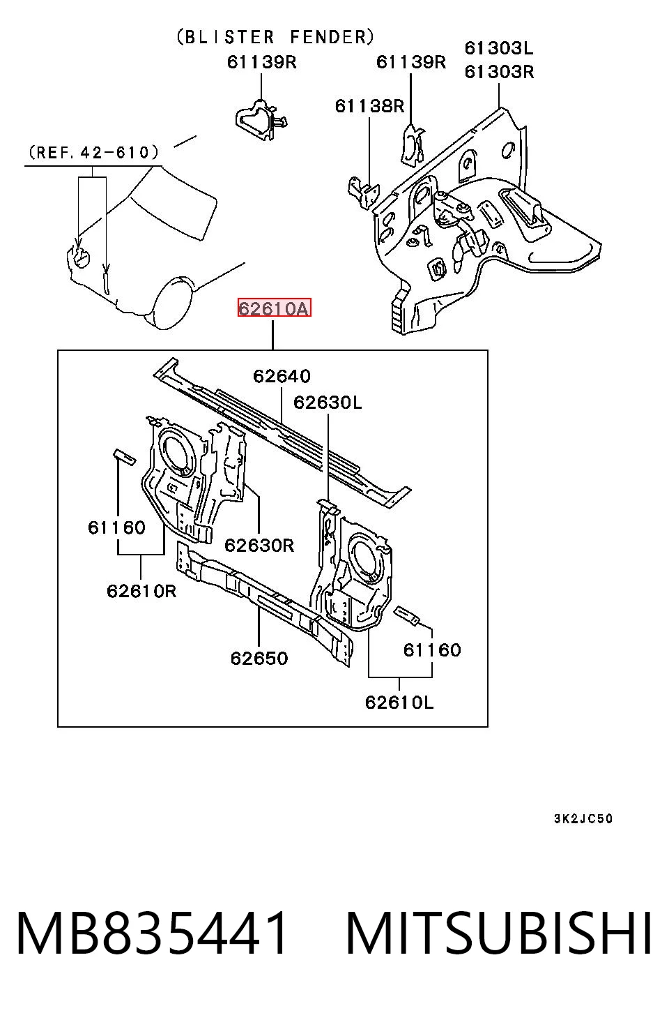 Comprar Panel de soporte del radiador y montaje de faros Mitsubishi Pajero II V2W, V4W a bajo precio