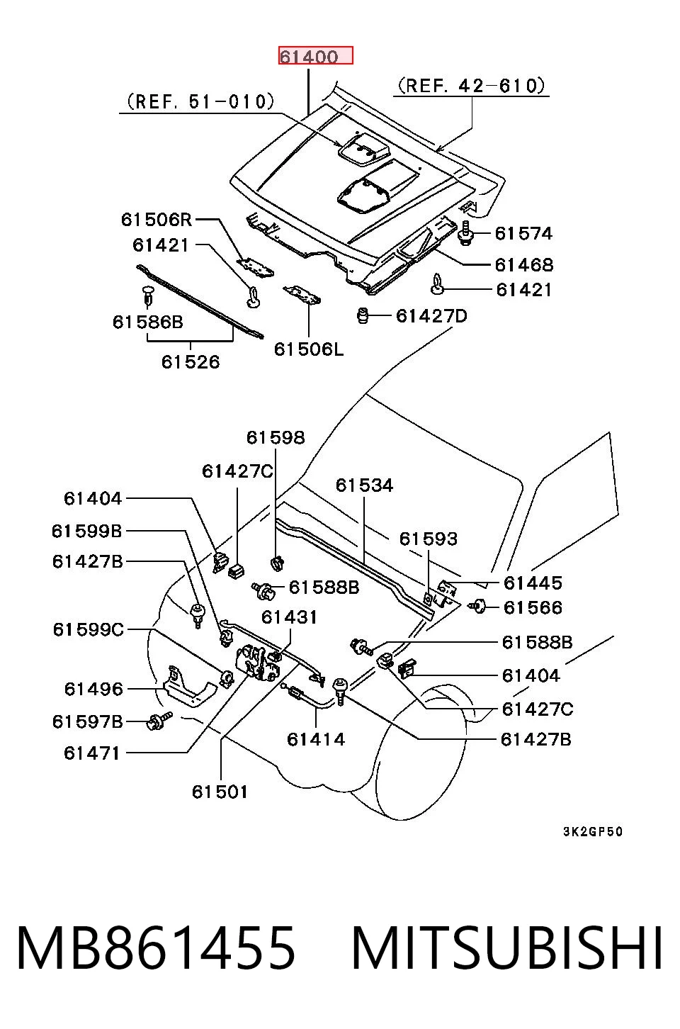 Capó delantero para Mitsubishi Pajero II V2W, V4W