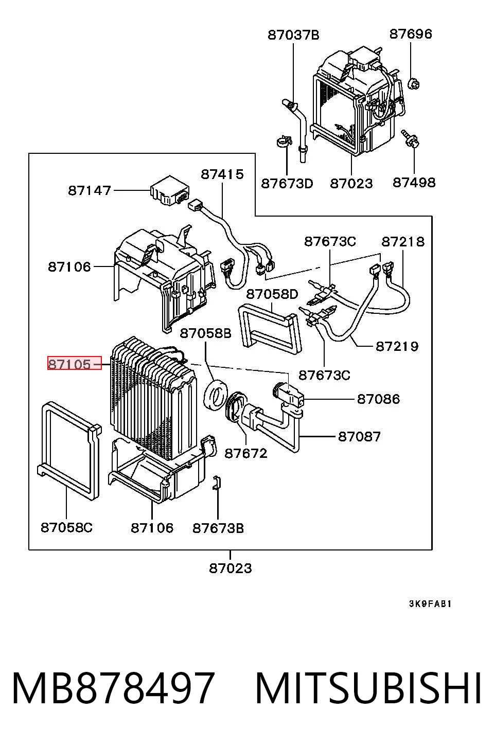 Comprar Evaporador de aire acondicionado Mitsubishi Pajero II V2W, V4W a bajo precio