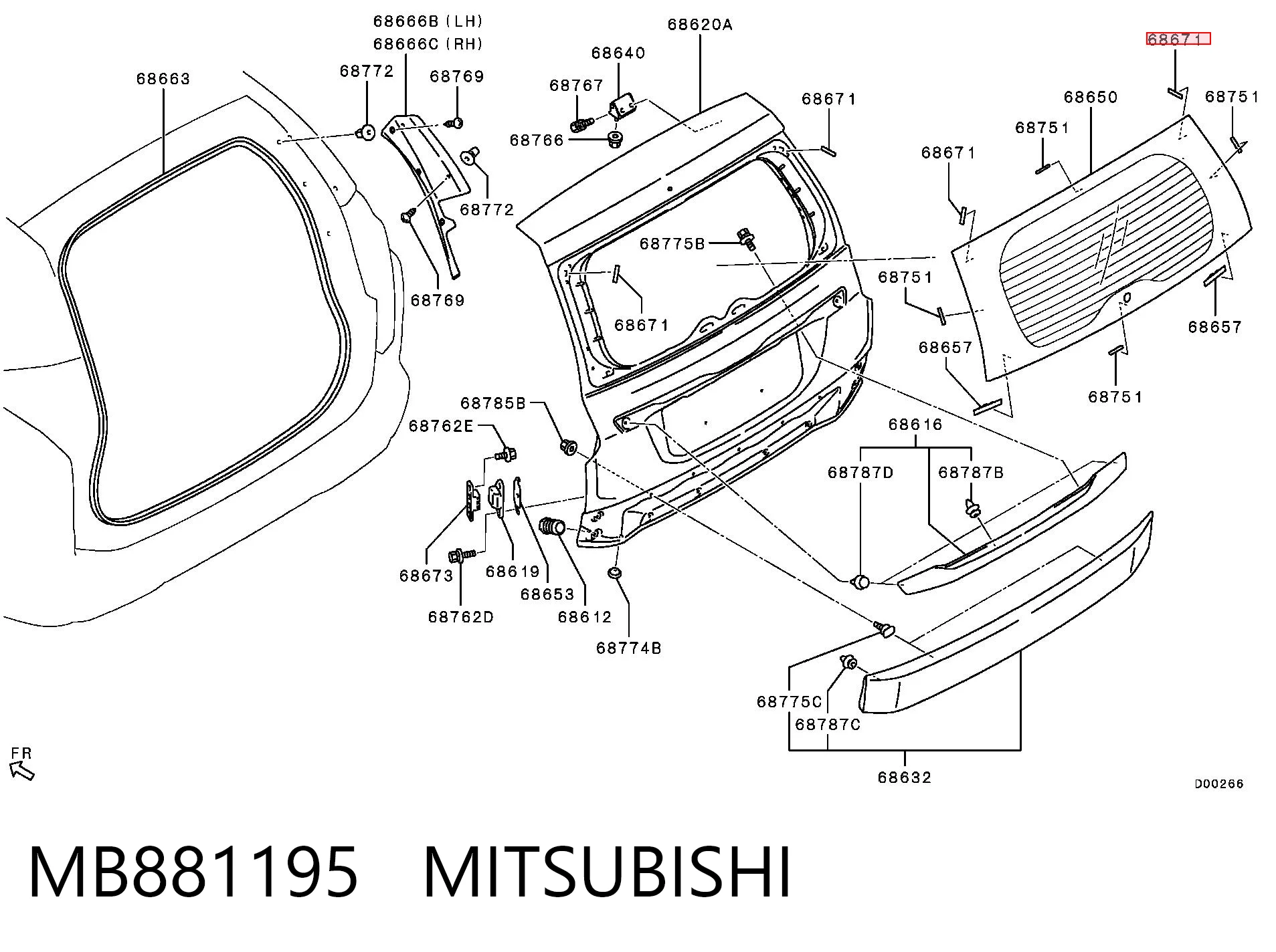 Parabrisas MB881195 MITSUBISHI