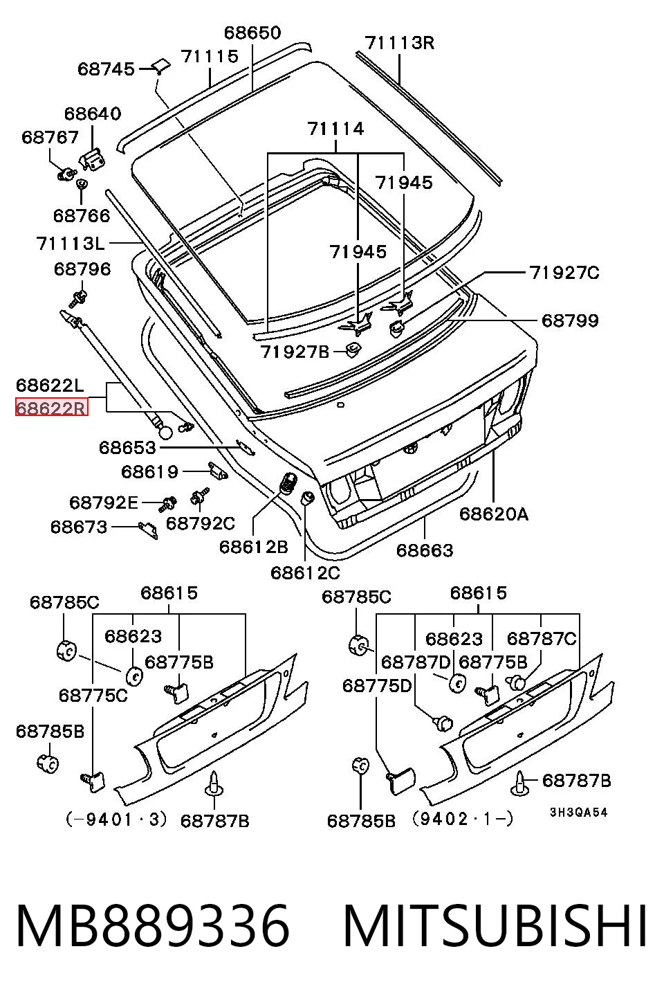 Comprar Amortiguador de la tapa del maletero Mitsubishi Galant VII E5A, E7A, E8A a bajo precio