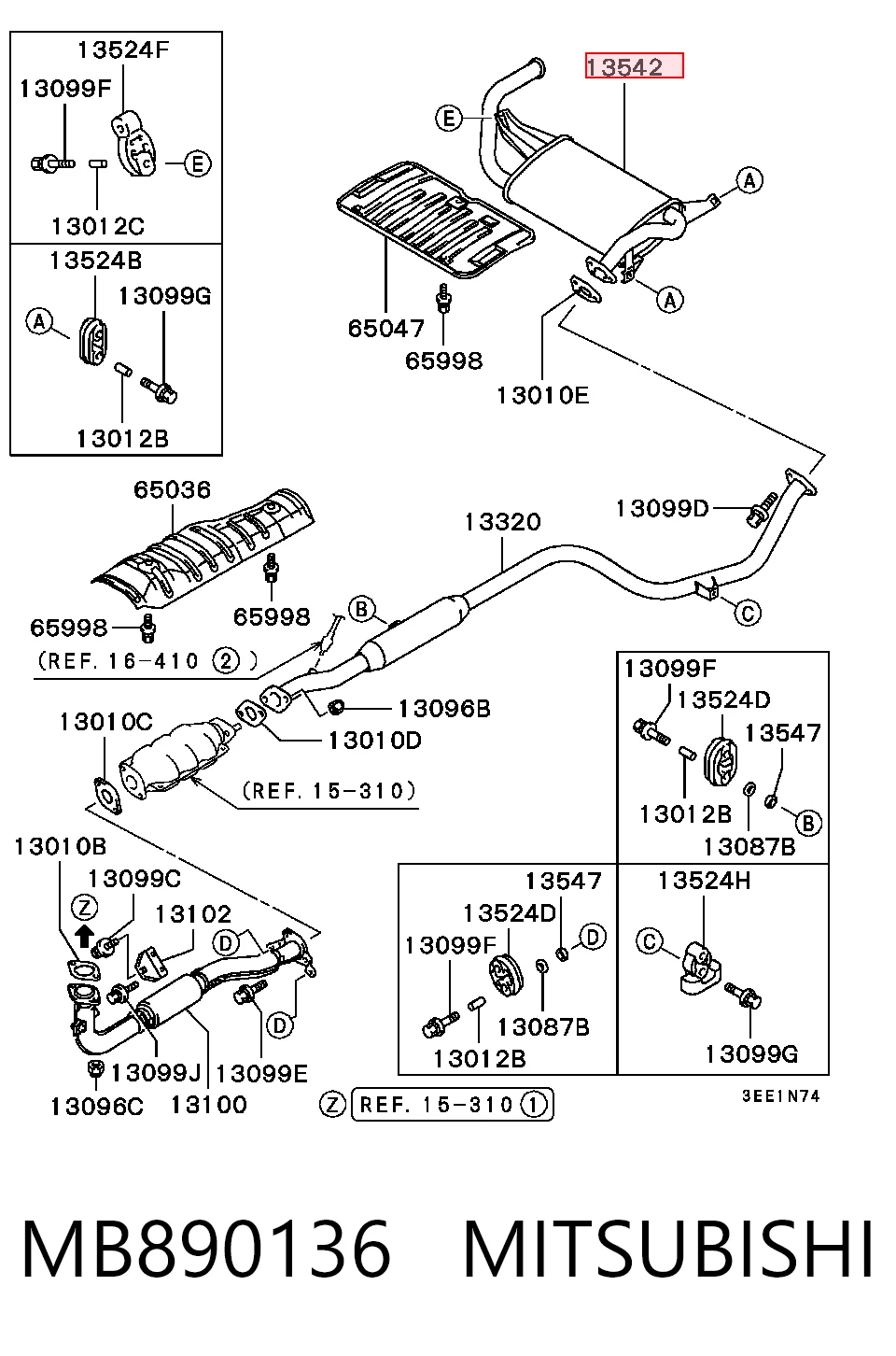 Silenciador trasero para Nissan Sunny N14