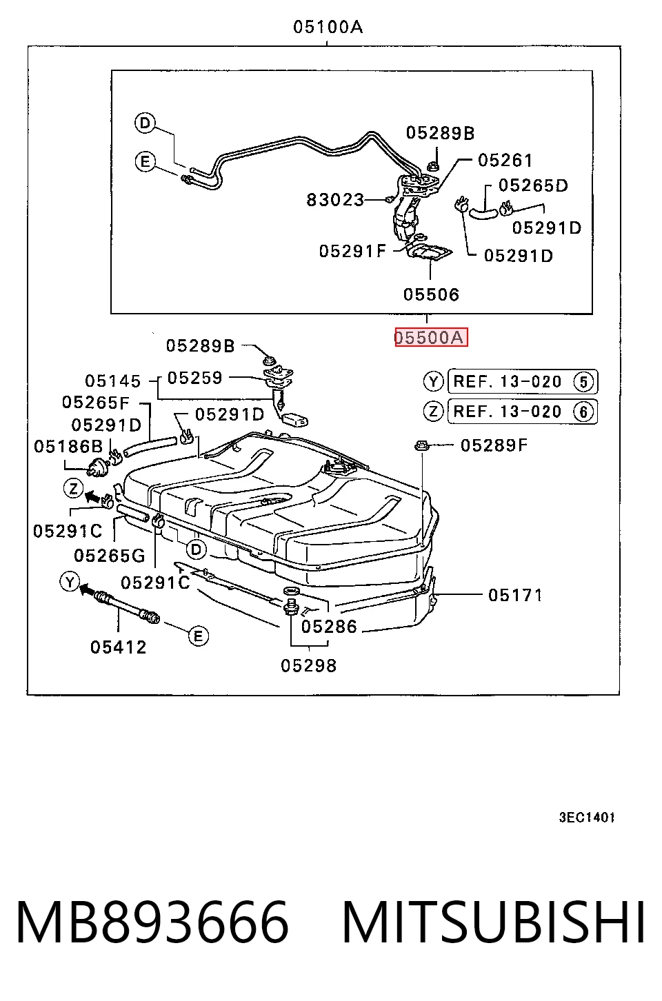 Módulo de alimentación de combustible Mitsubishi Lancer IV (1988-1992)
