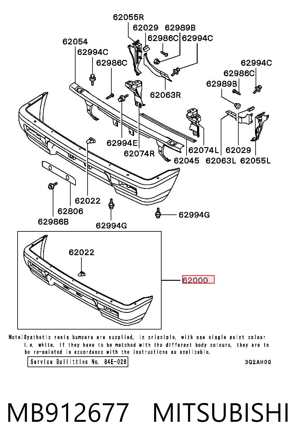 Parachoques delantero MB912677 MITSUBISHI