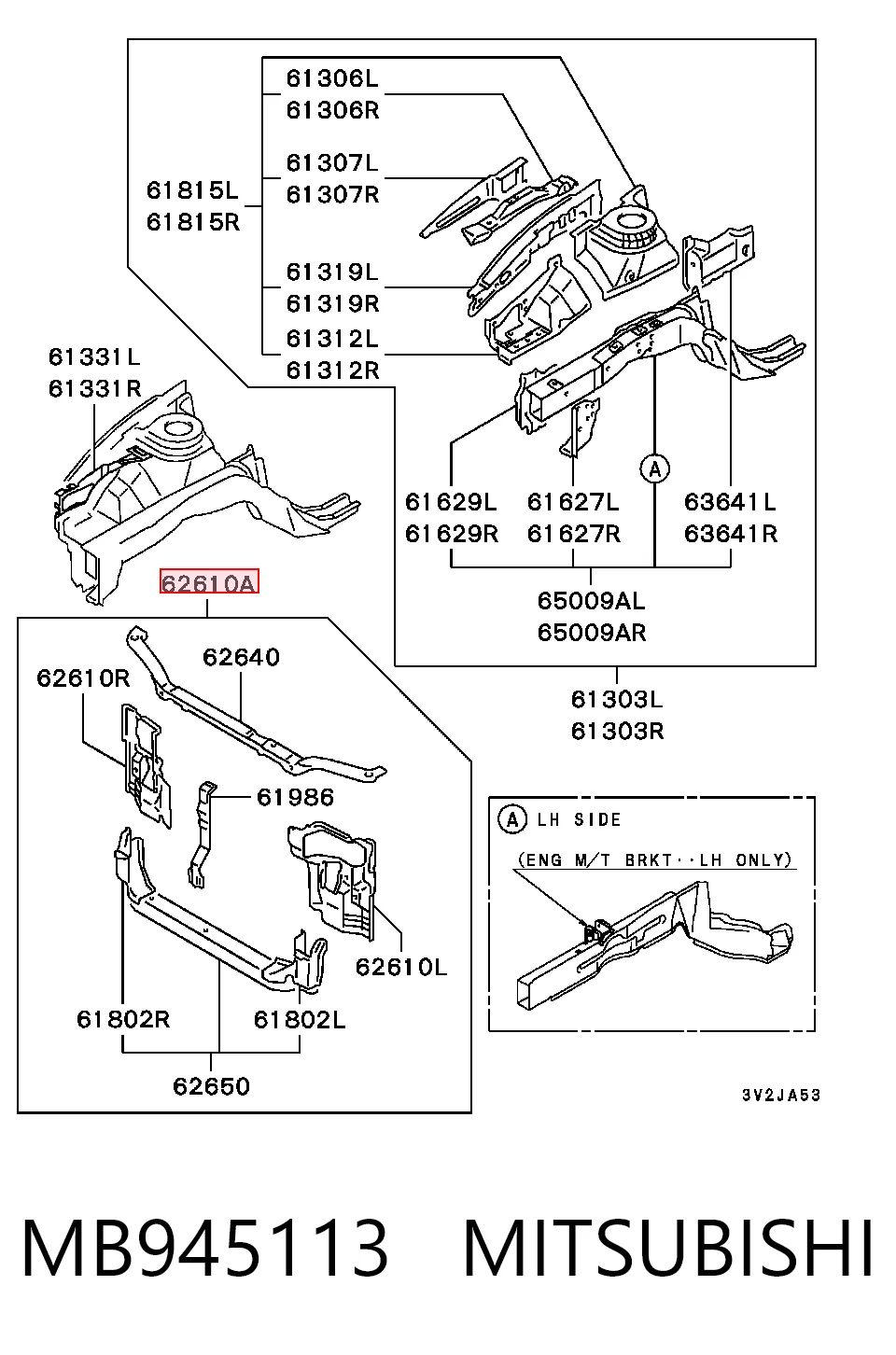 Comprar Panel de soporte del radiador y montaje de faros Mitsubishi Lancer V CB, CD, CE a bajo precio