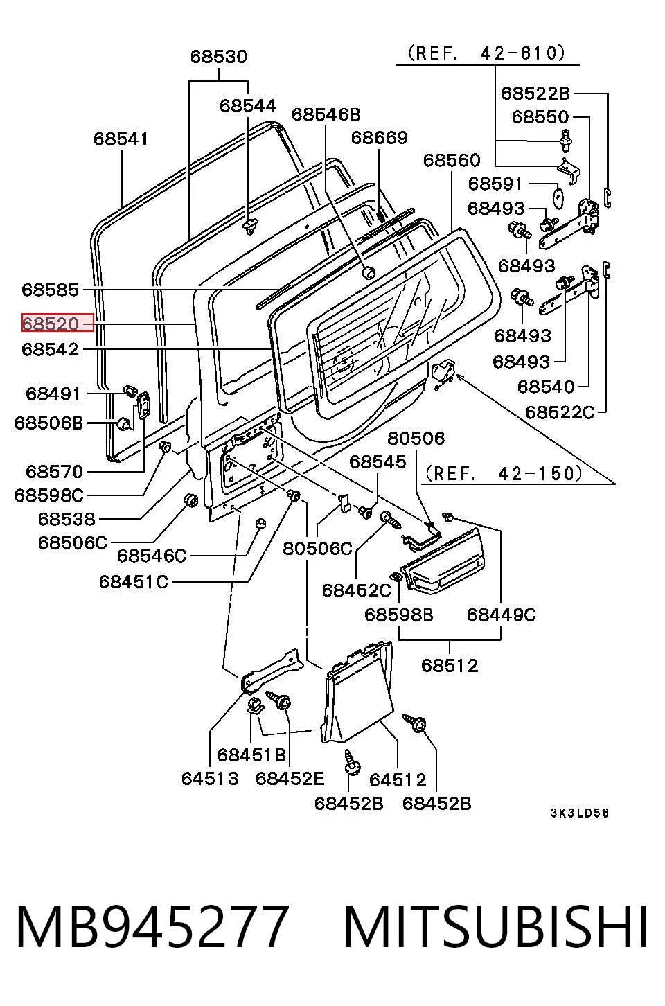 Porton trasero para Mitsubishi Pajero II V2W, V4W