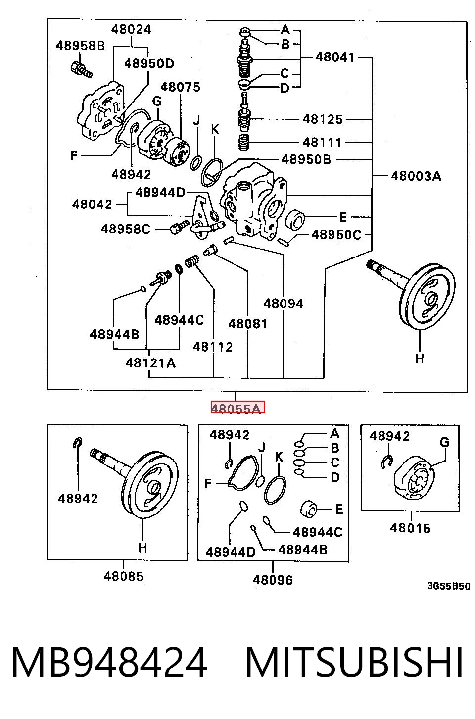 Bomba de dirección asistida  Mitsubishi Galant VII hatchback (E5A, E7A, E8A) (1992 - 1996) precio, desde 65,34 EUR