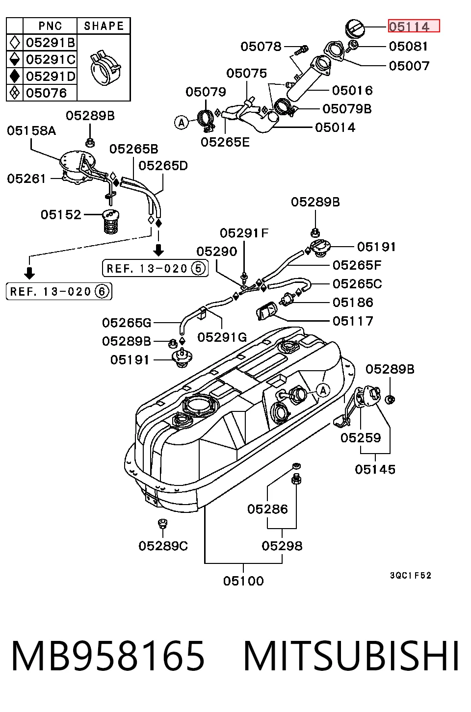 Tapa tanque combustible para Mitsubishi Pajero III 