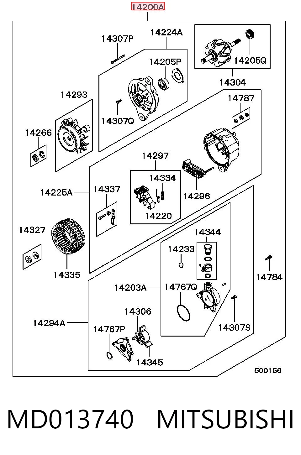 Alternador de coche para Mitsubishi L 300  L03P, L02P