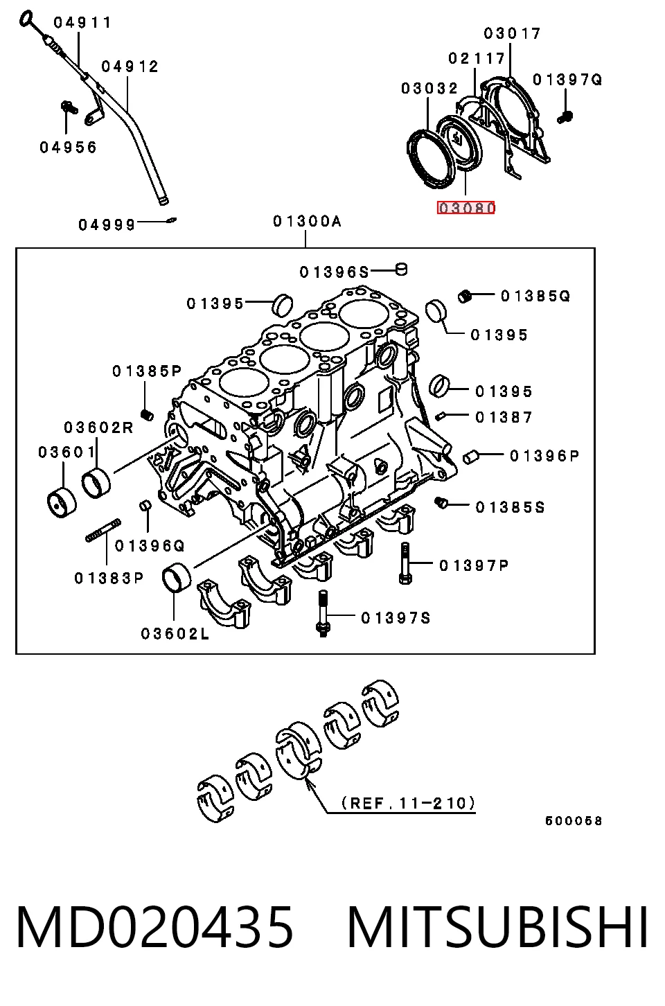 Retén cigueñal Mitsubishi Lancer IX (CSA)