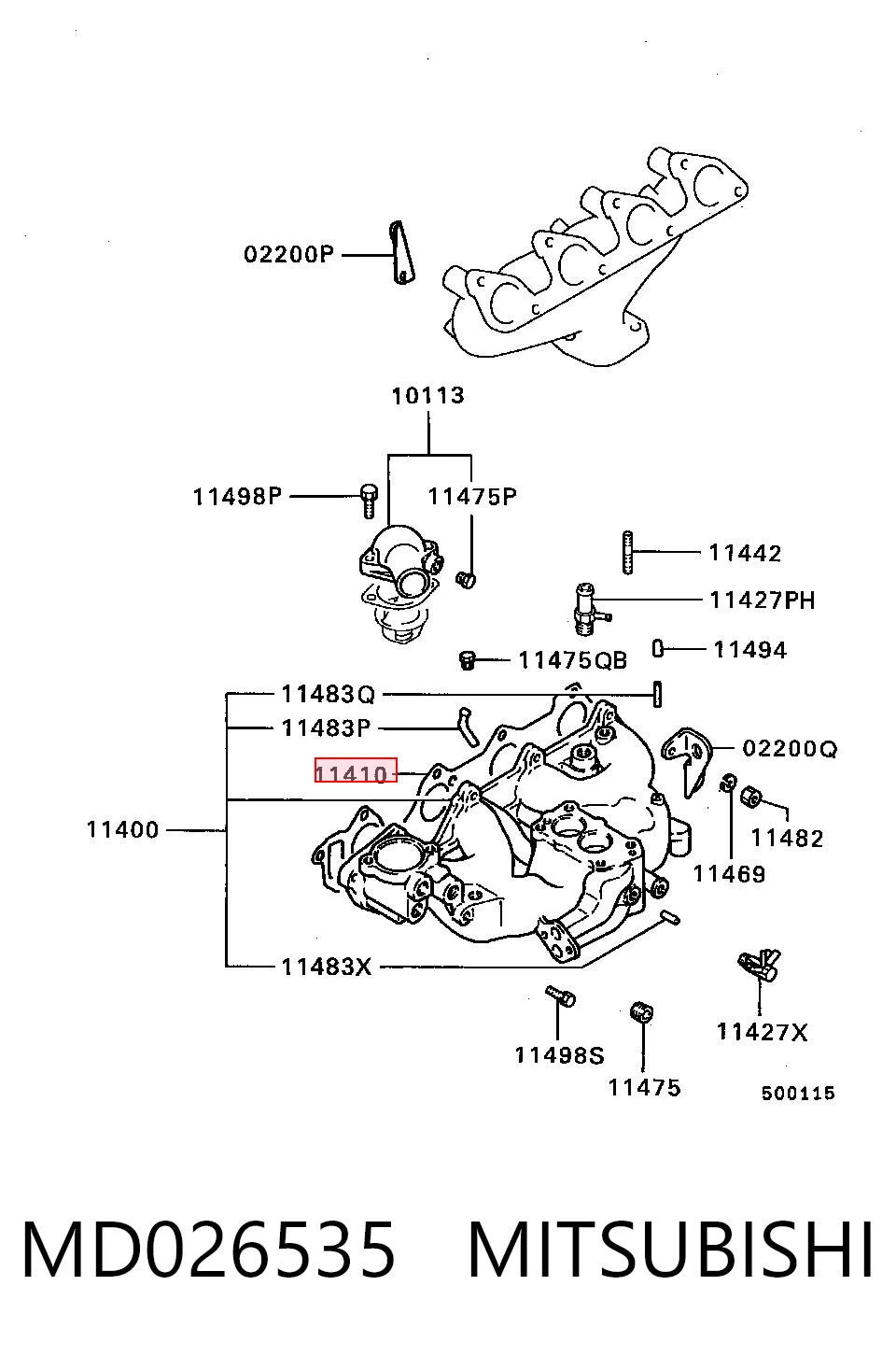 Juego de juntas, colector de admisión para Mitsubishi Pajero I L04G