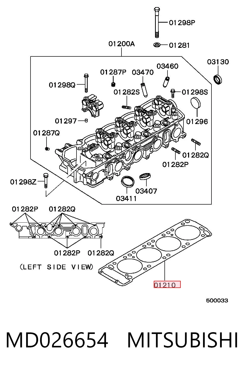 Junta de culata MD026654 MITSUBISHI