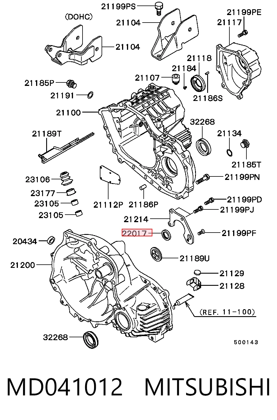 F4225 Musashi Retén del eje intermedio (de equilibrado) del motor