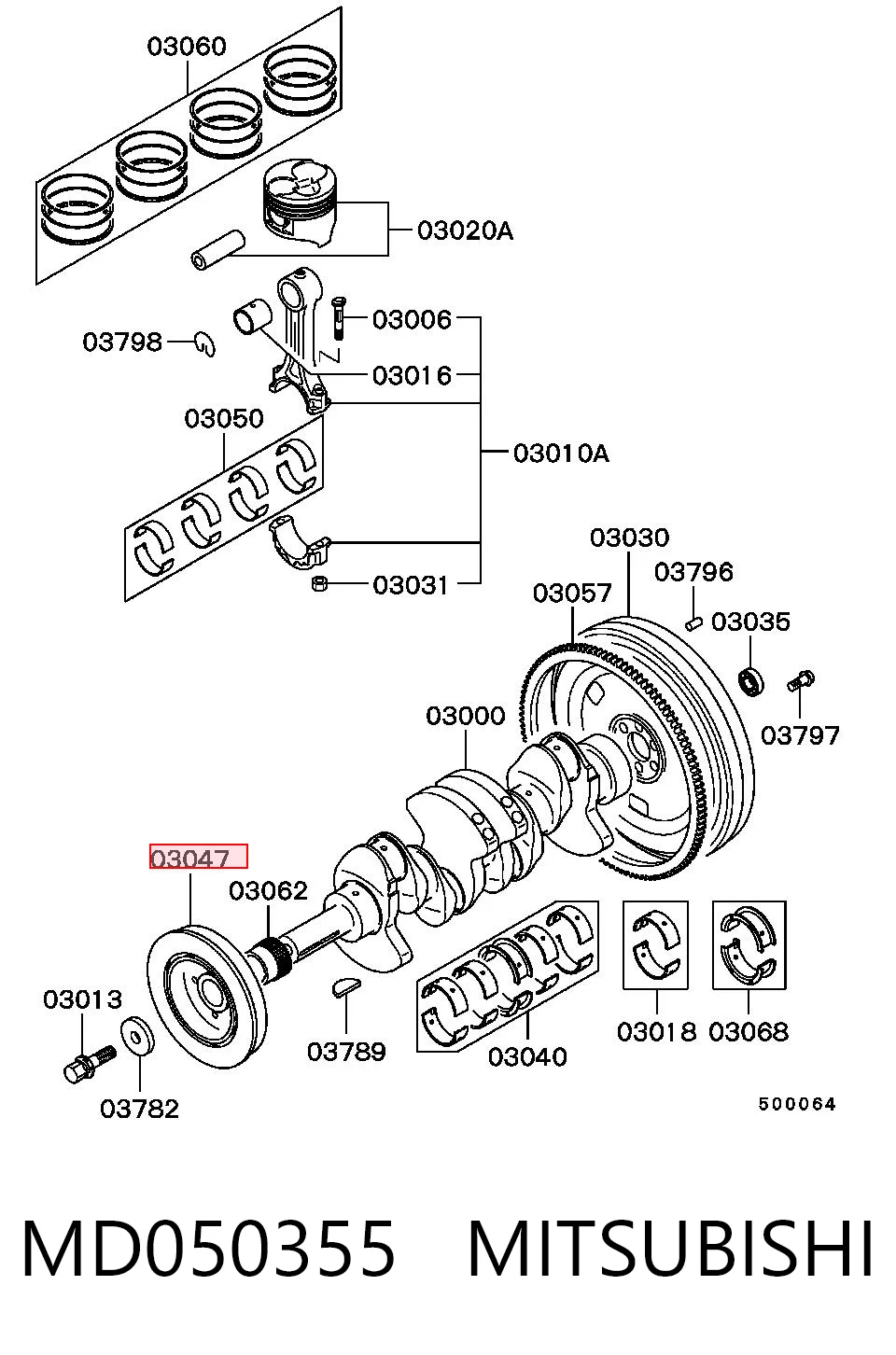 Polea dámper para Mitsubishi L 200  (K4T)