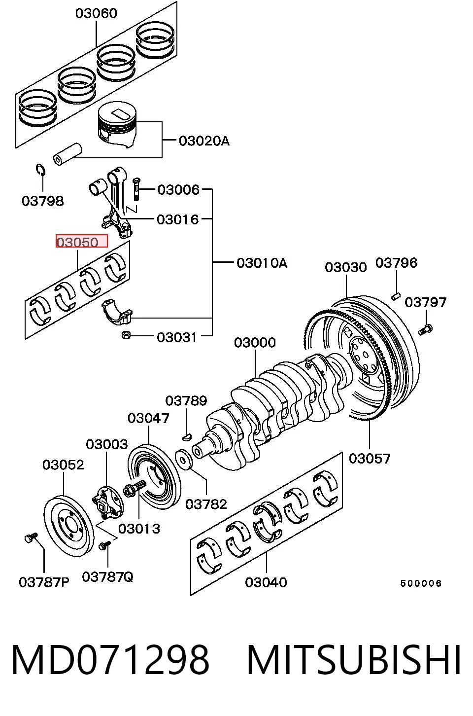 Cojinetes de biela MD071298 MITSUBISHI