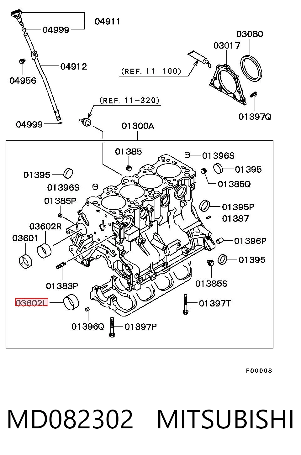 Cojinete del eje de equilibrado MD082302 MITSUBISHI