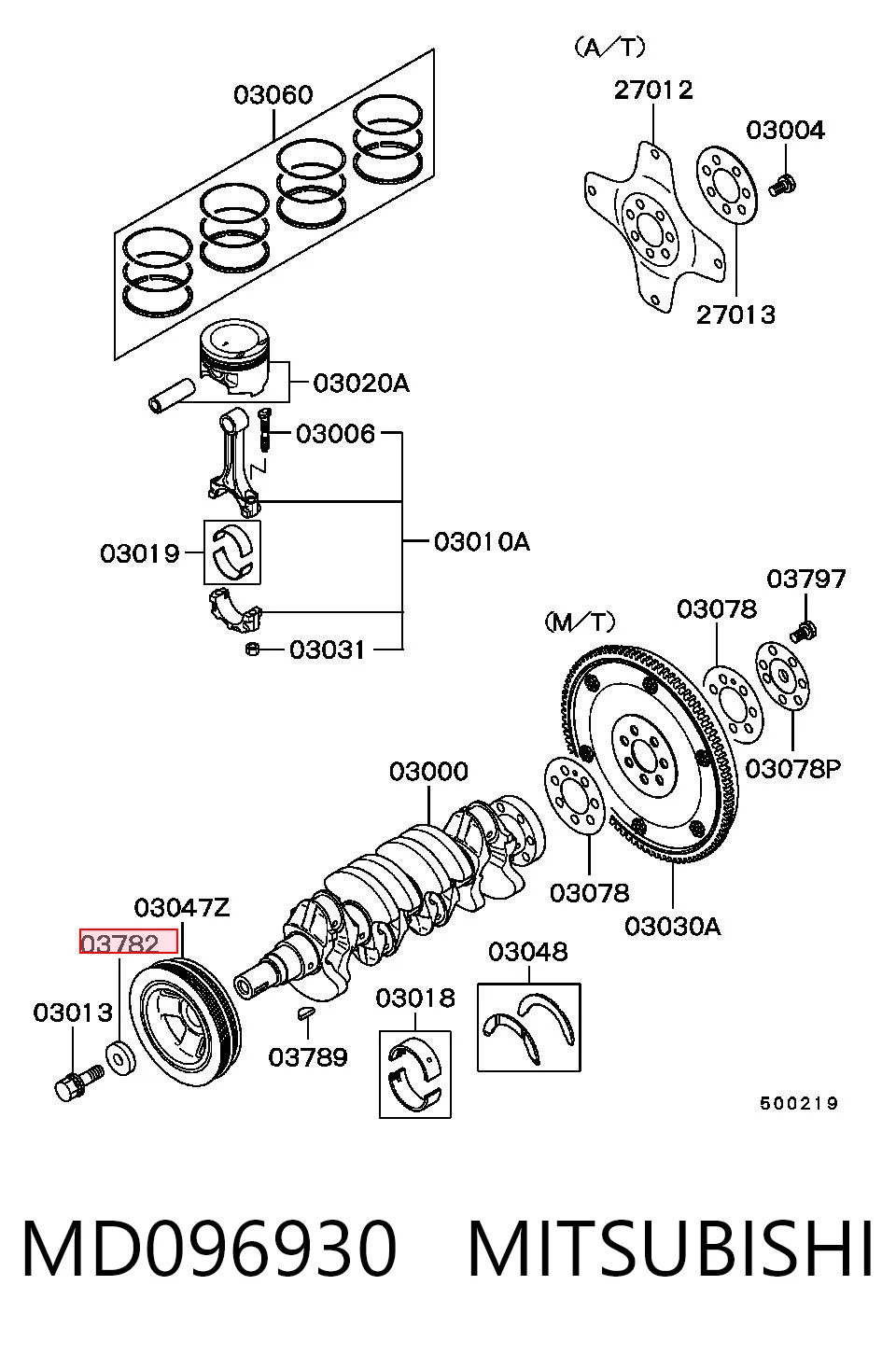 Arandela de cigüeñal MD096930 MITSUBISHI