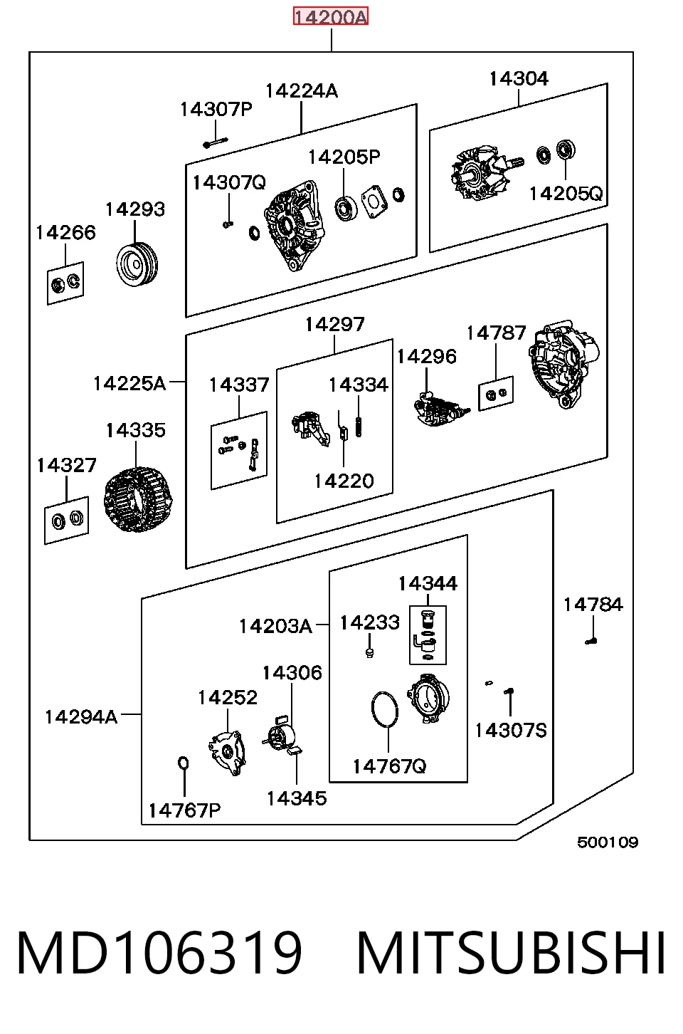 Alternador MD106319 MITSUBISHI