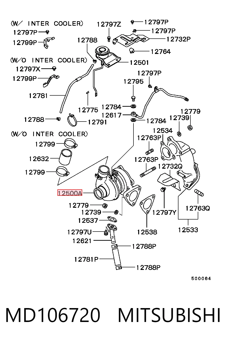 MD106720 Mitsubishi Turbo para motor