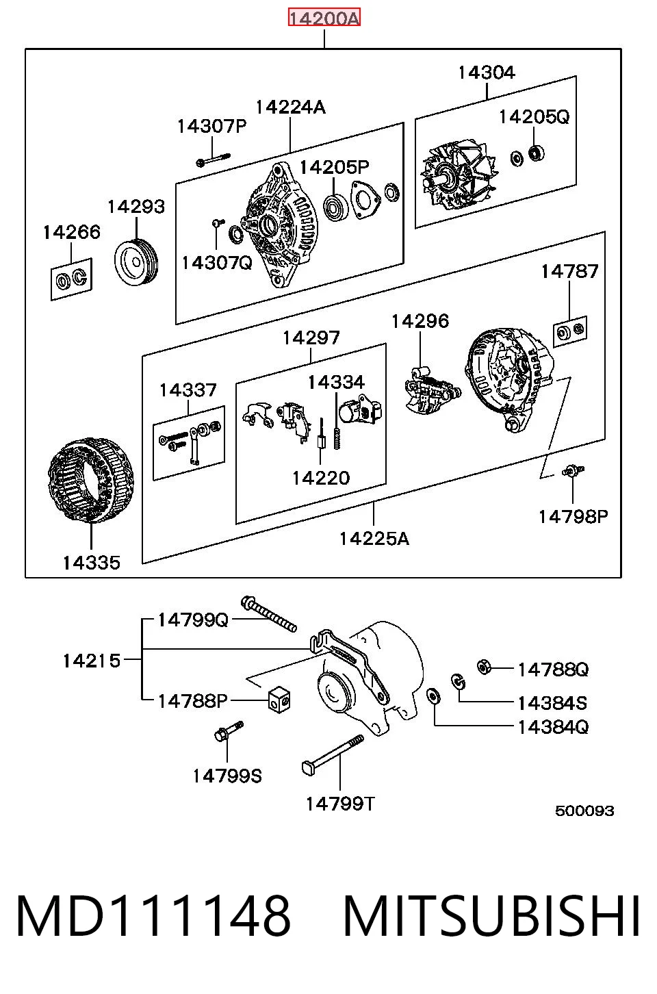 Alternador MD111148 MITSUBISHI