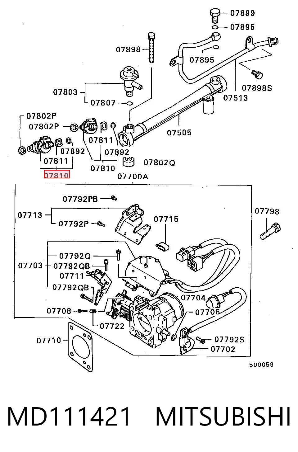 MD111421 Mitsubishi Inyector de combustible