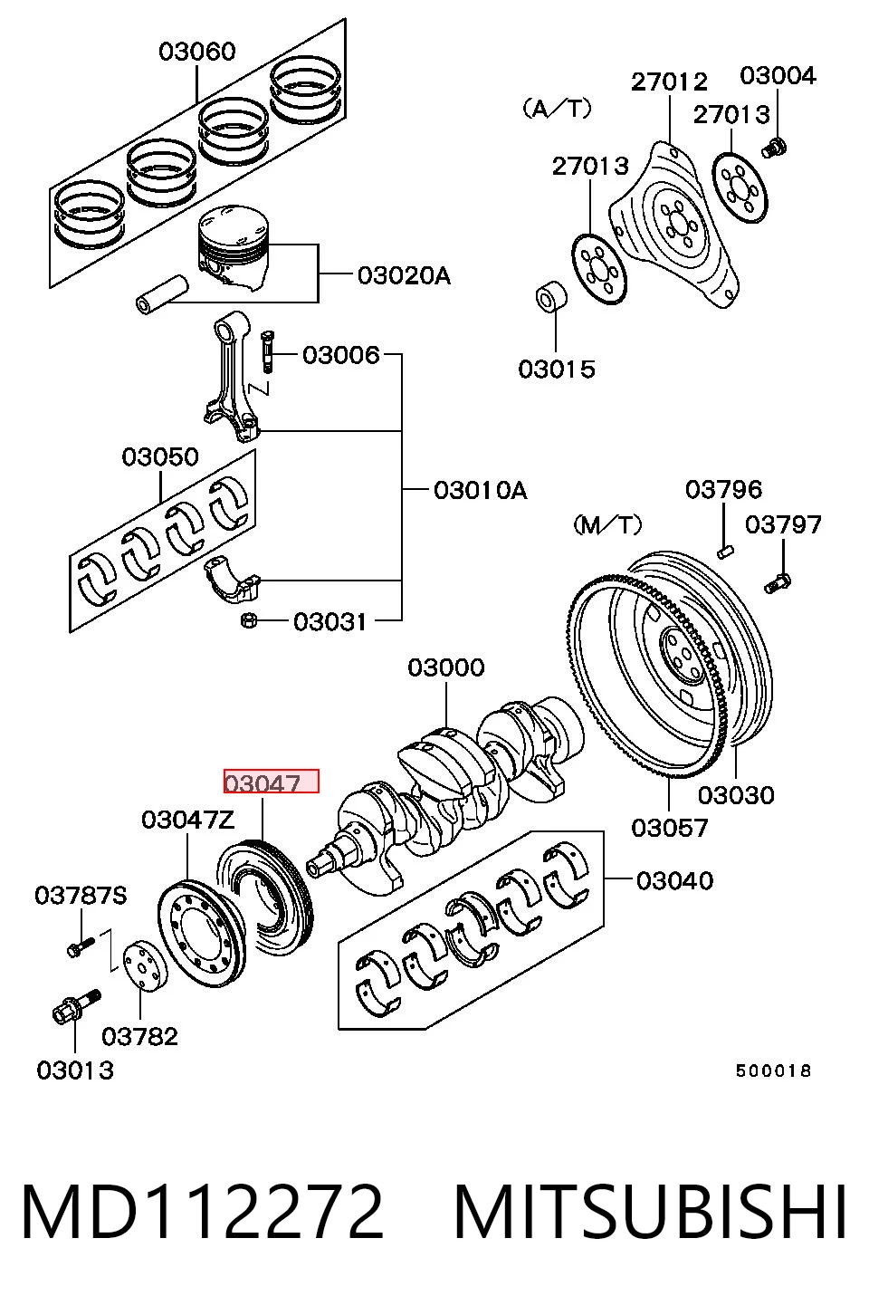 Comprar Polea del cigüeñal Mitsubishi Lancer III C1A,C6A a bajo precio