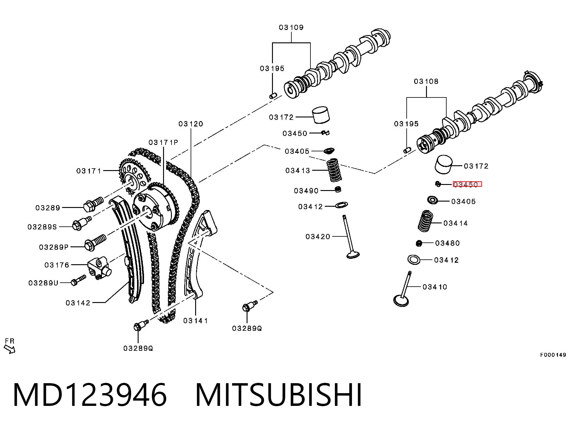 Cuña de válvula MD123946 MITSUBISHI
