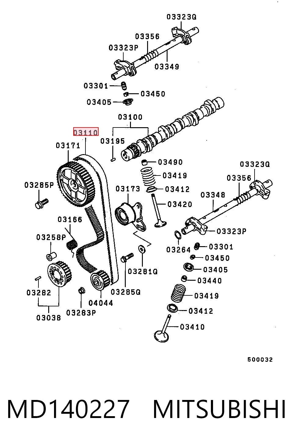 MD140227 Mitsubishi Correa dentada