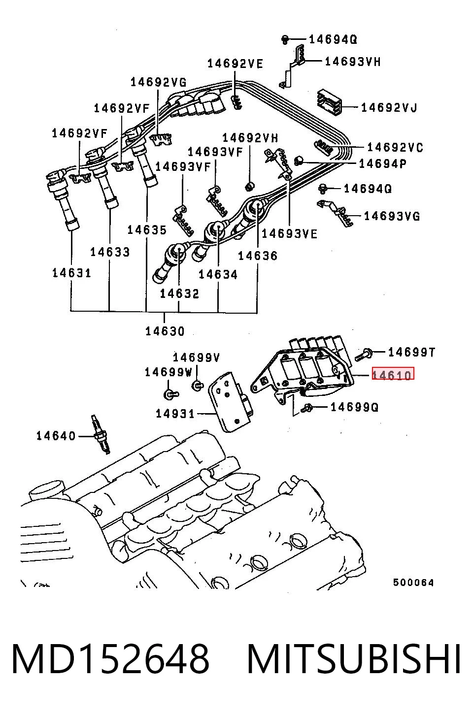 Bobina de ignición para Mitsubishi Pajero II V2W, V4W