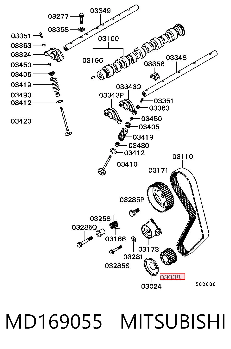 Piñón del cigüeñal MD169055 MITSUBISHI