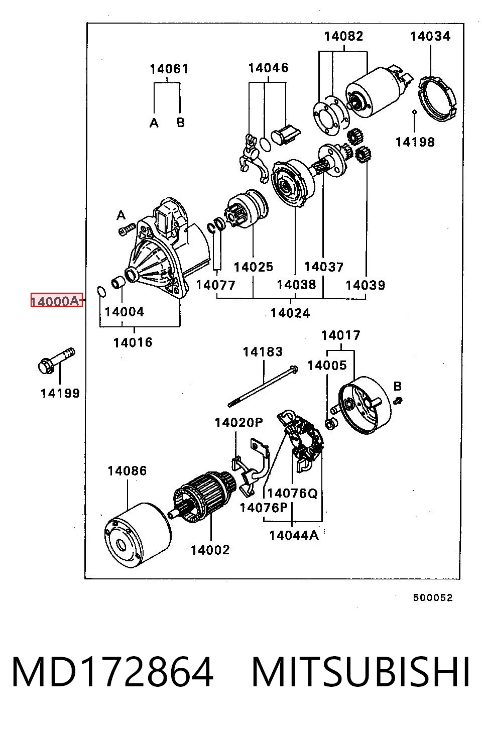 MD172864 Mitsubishi Arranque motores