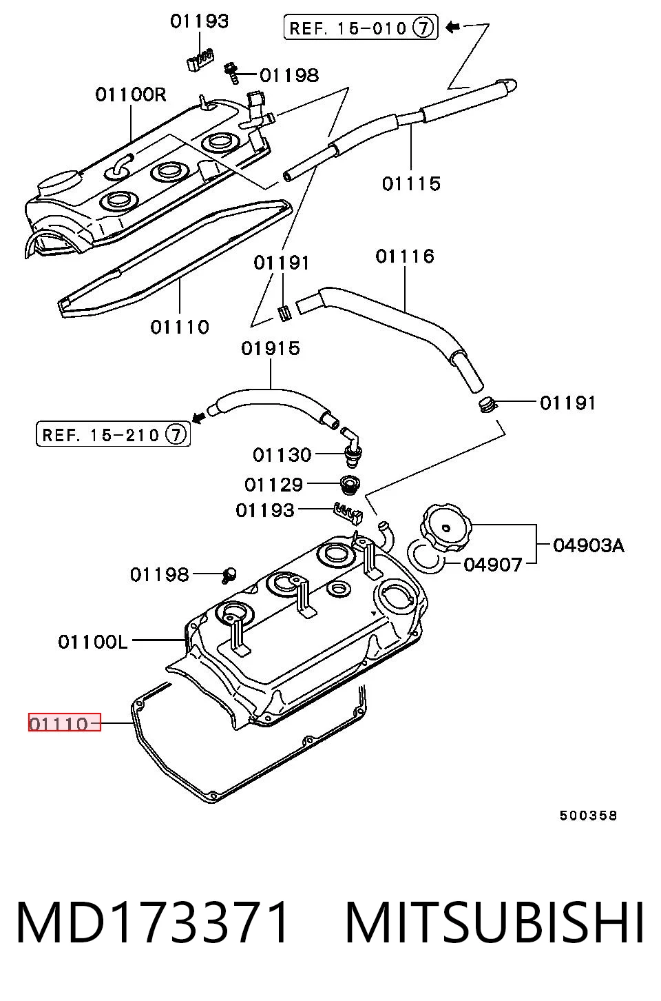 Junta tapa de balancines para Mitsubishi Galant EA