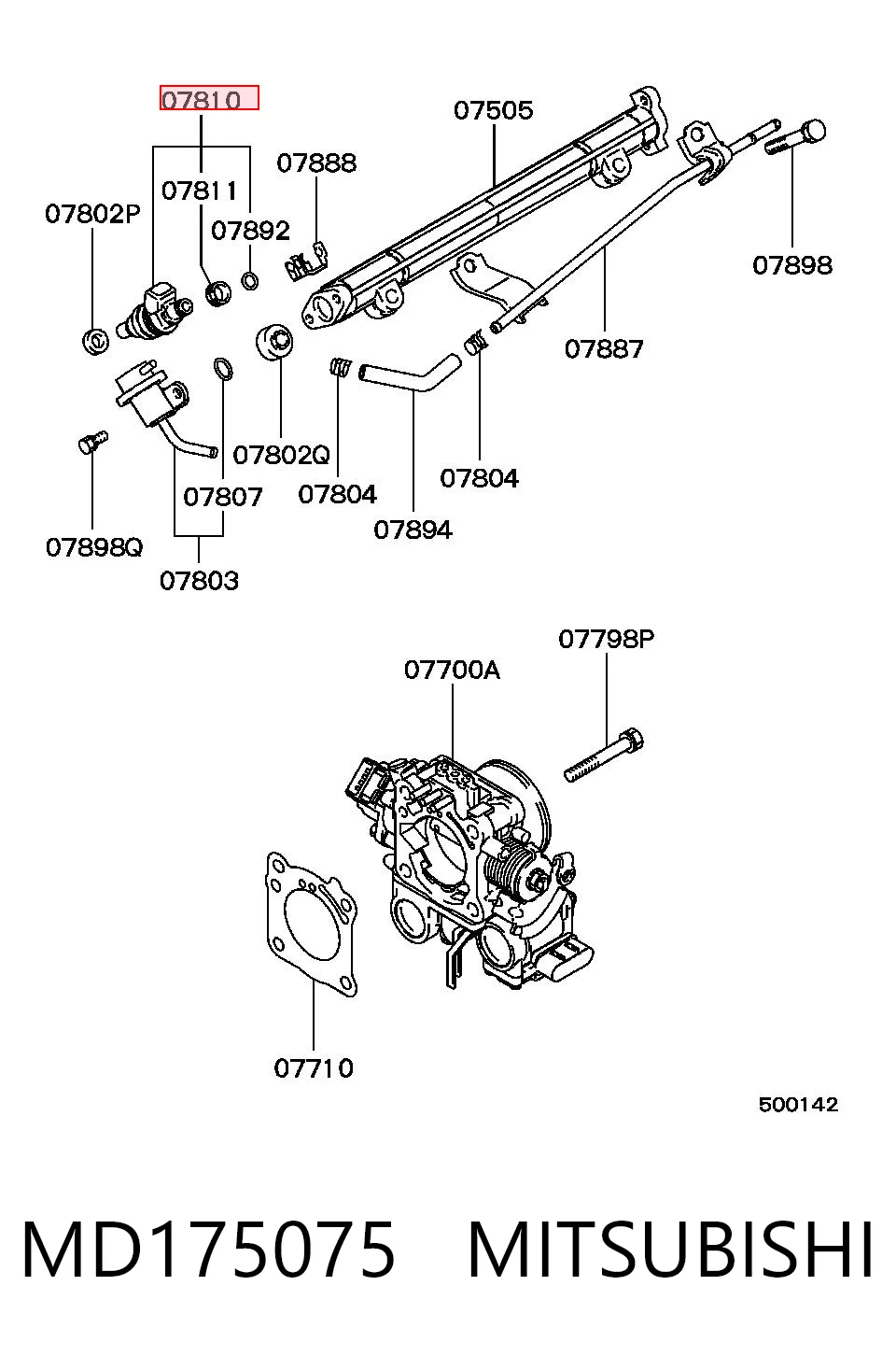 MD175075 Mitsubishi Inyector de combustible