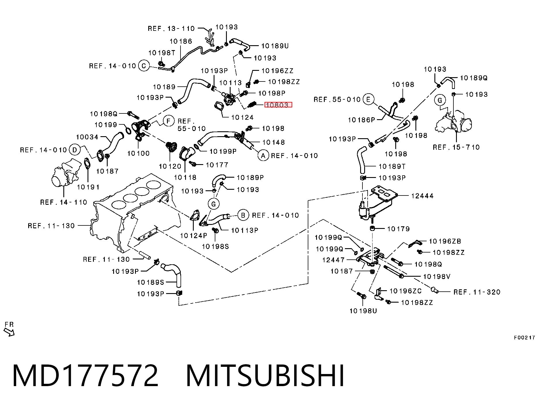 MD177572 Mitsubishi Sensor temperatura refrigerante