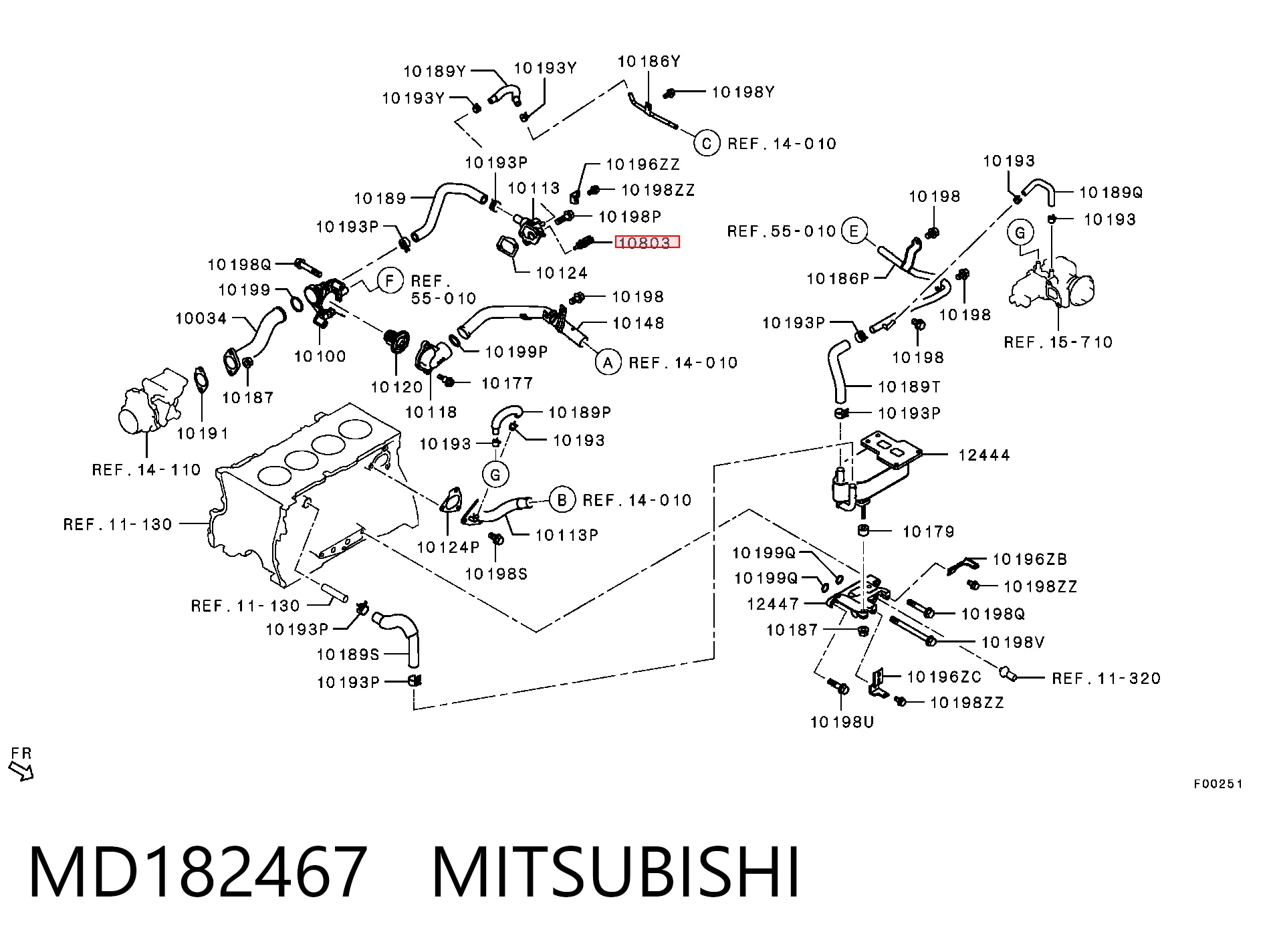 MD182467 Mitsubishi Sensor temperatura refrigerante