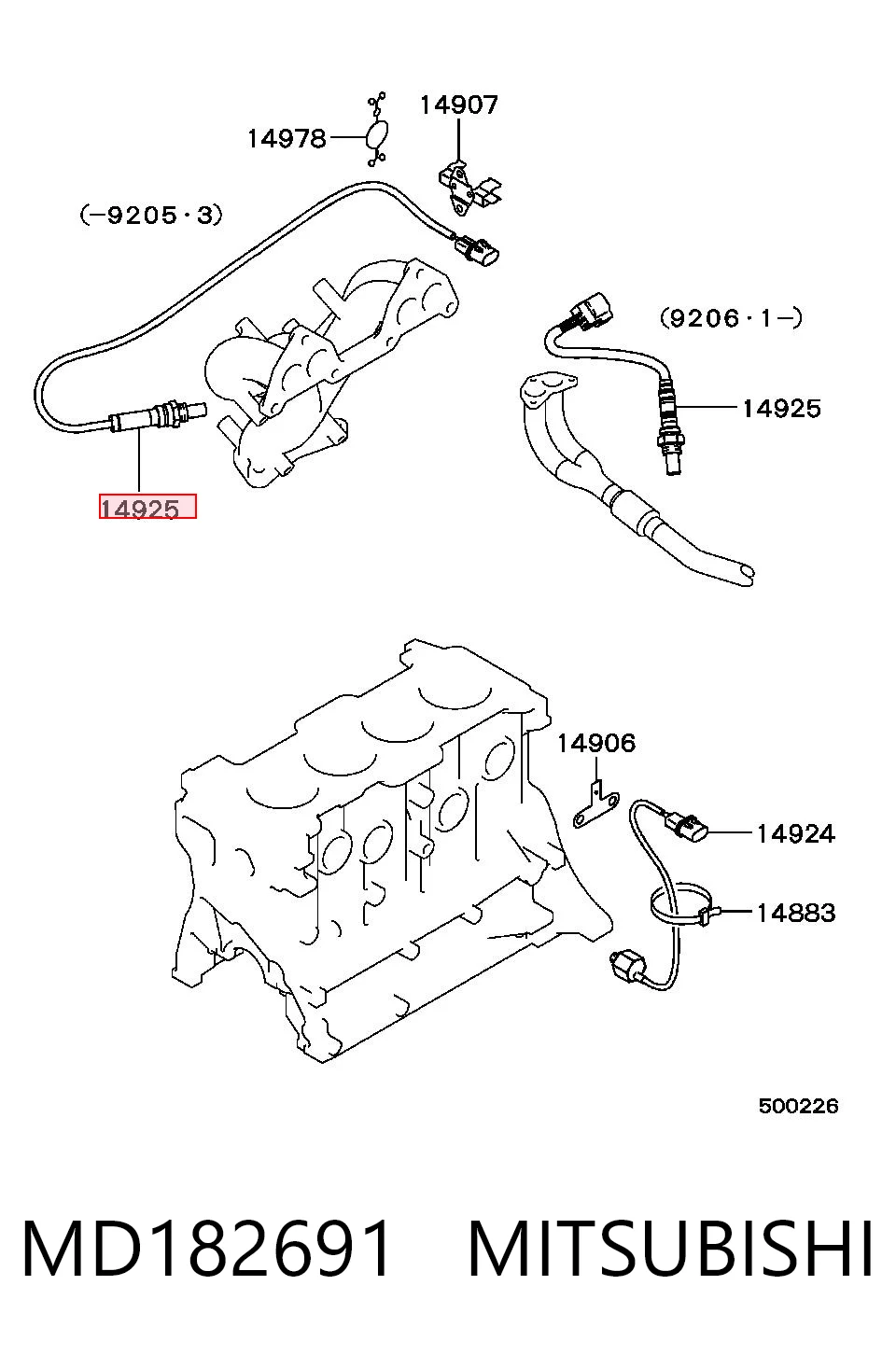 Sensor de oxígeno Mitsubishi Lancer V (CB, CD, CE)