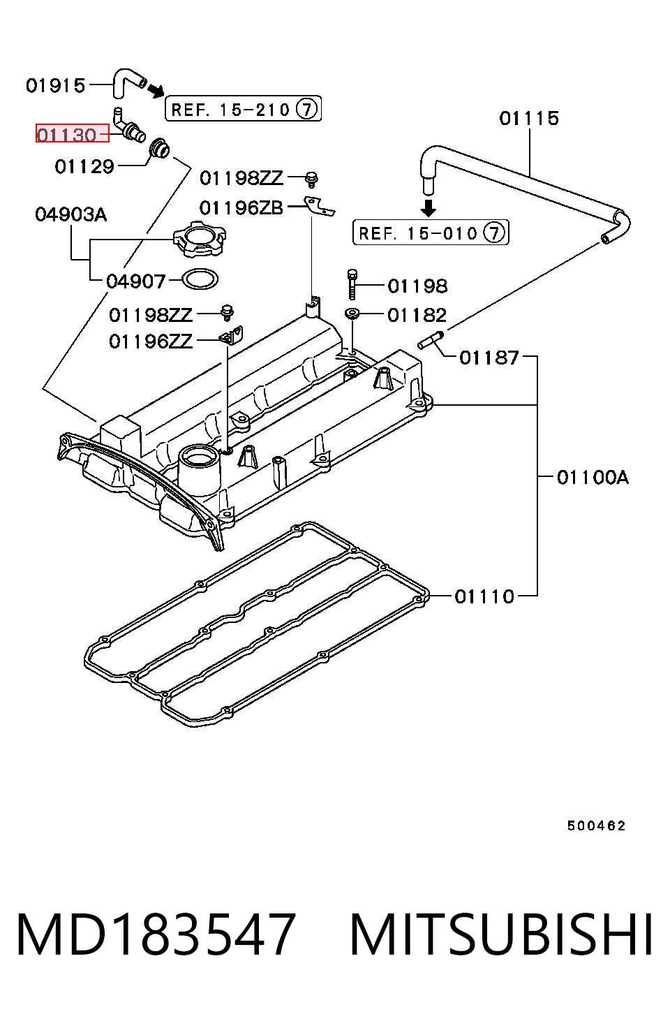 Válvula de ventilación del cárter para Mitsubishi Lancer VI CJ, CP