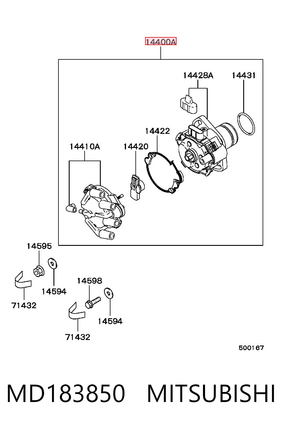 MD183850 Mitsubishi Distribuidor de encendido